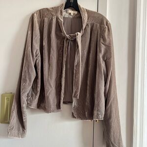 WAYF Velvet Tie-Neck Blazer - L